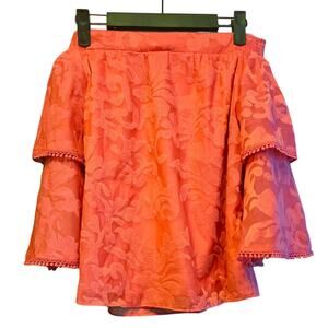 Devlin pink embroidered off shoulder boho blouse size small